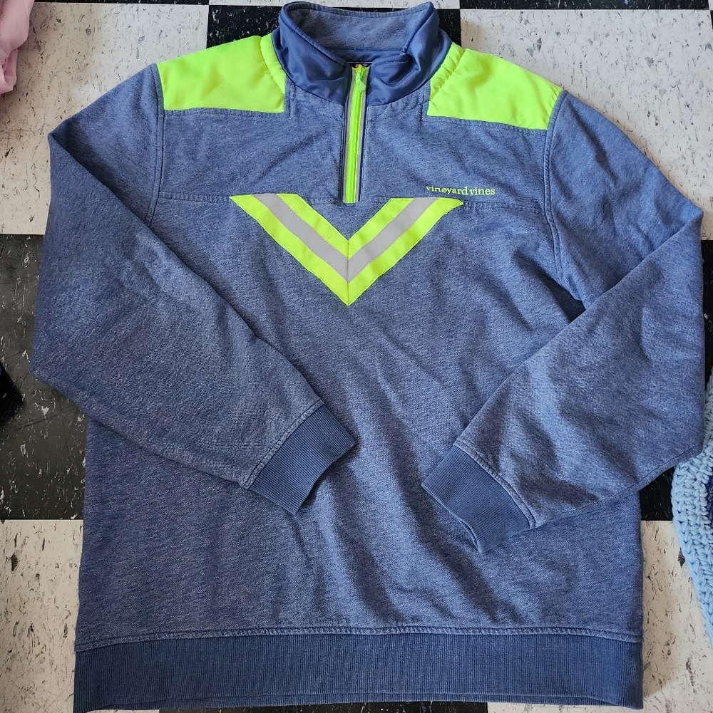 Vineyard Vines Quarter Zip With Reflective Yellow